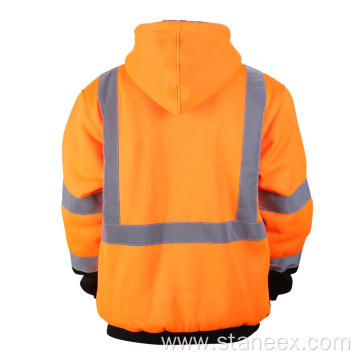 Customized Logo Puffer Workwear Fleece Sweater Safety Hoodie